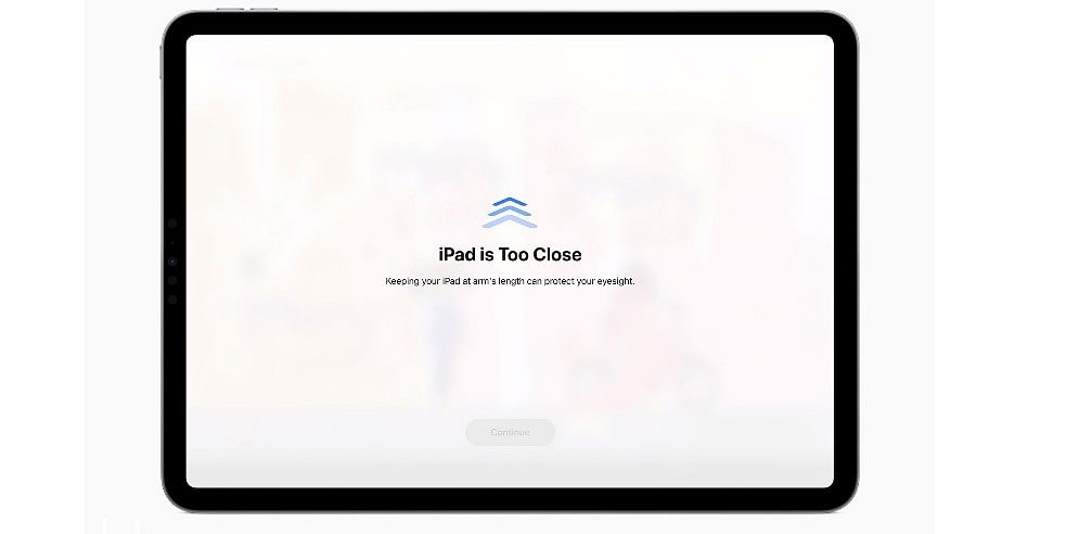 Screen Distance feature on iPad. Credit: Apple