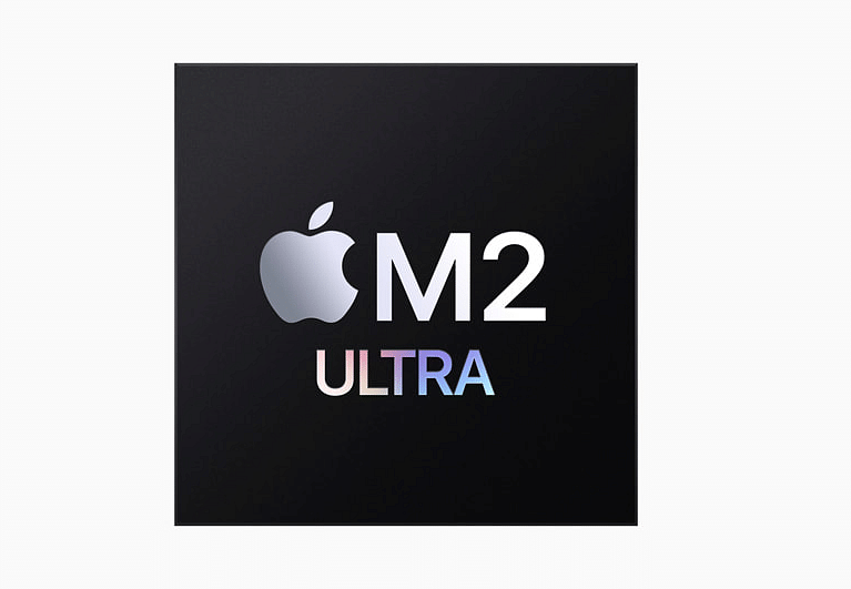 The new M2 Ultra silicon. Credit: Apple