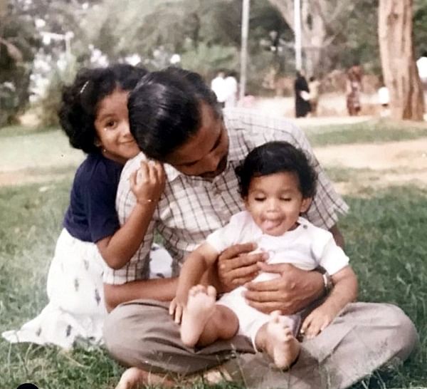 Sheethal Goutham with her father and brother