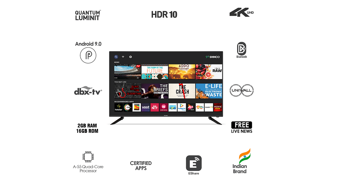 The new Shinco smart TVs launched in India. Credit: Shinco India
