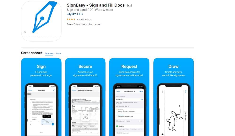 SignEasy on Apple App Store (screen-grab)