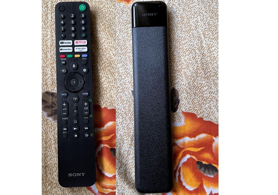 Sony BRAVIA X80J Google TV remote controller. Credit: DH Photo/KVN Rohit