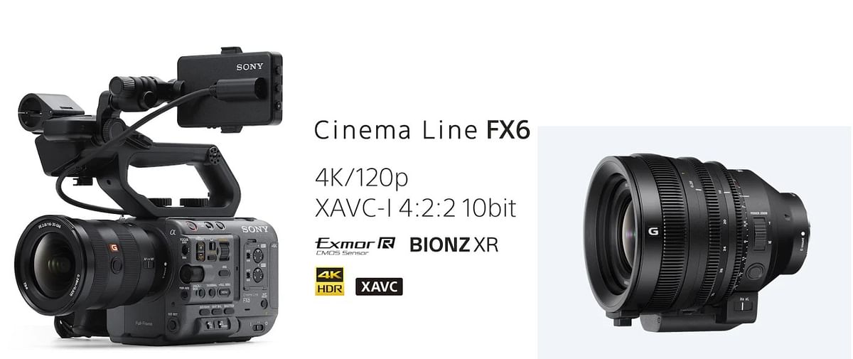 The new FX6 camera and E-mount 16-35mm (FE C 16-35mm T3.1 G) lens. Credit: Sony