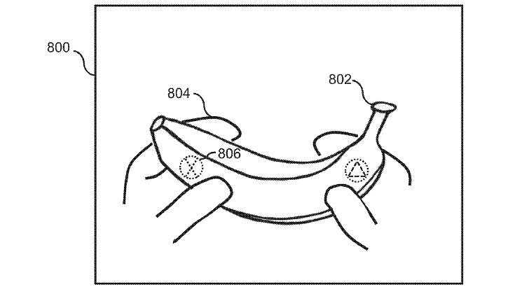 Sony can transform a simple Banana into a gaming controller. (screen-grab of Sony patent document on USPTO website)