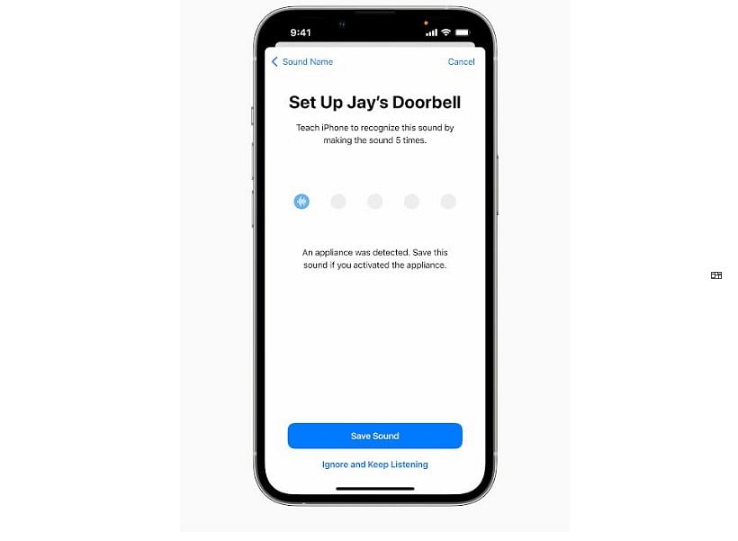 Sound Recognition feature. Credit: Apple