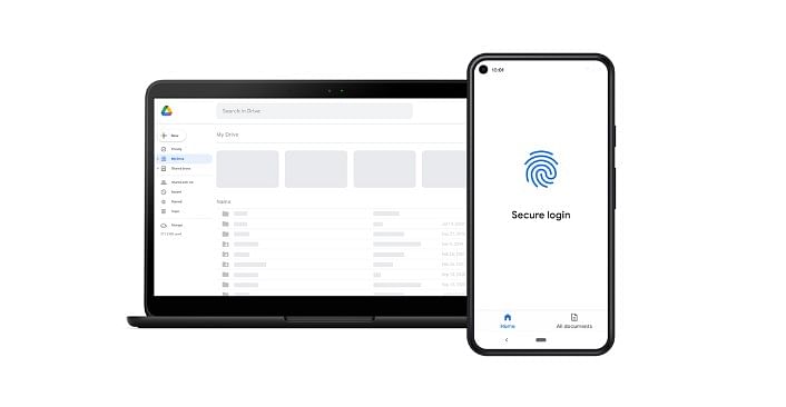 Stack app offers facial and fingerprint-based security to protect the stored documents. Credit: Google