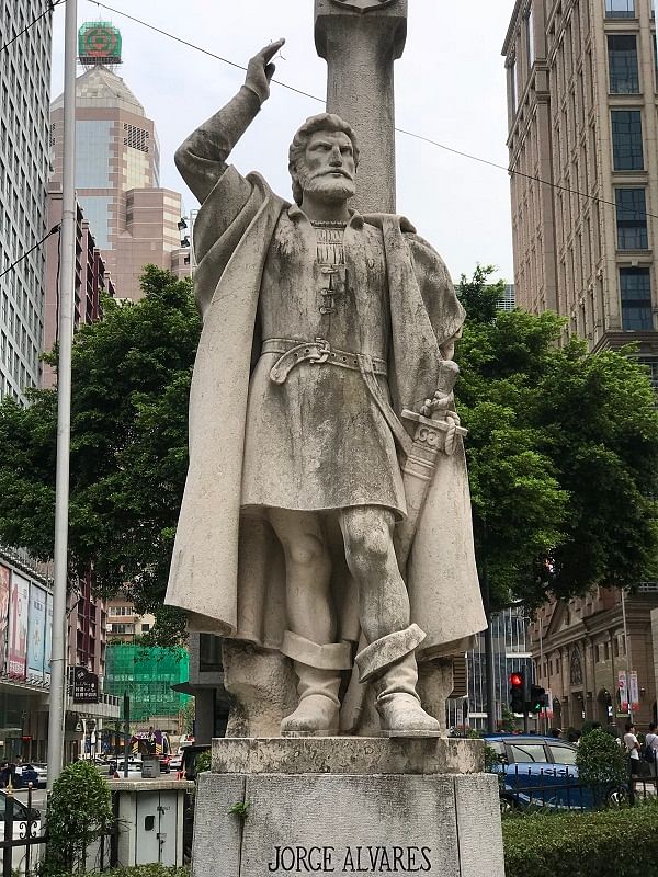 Statue of Portuguese explorer Jorge Alvares.