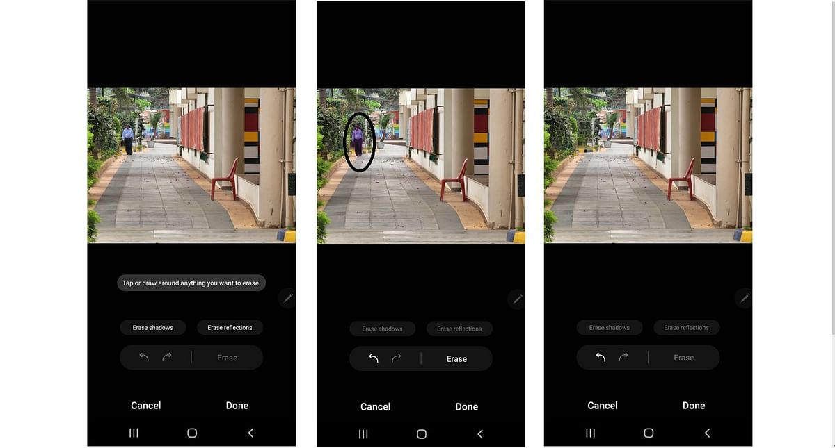 Object eraser on Galaxy S22 Ultra 5G camera app (screen-grab)