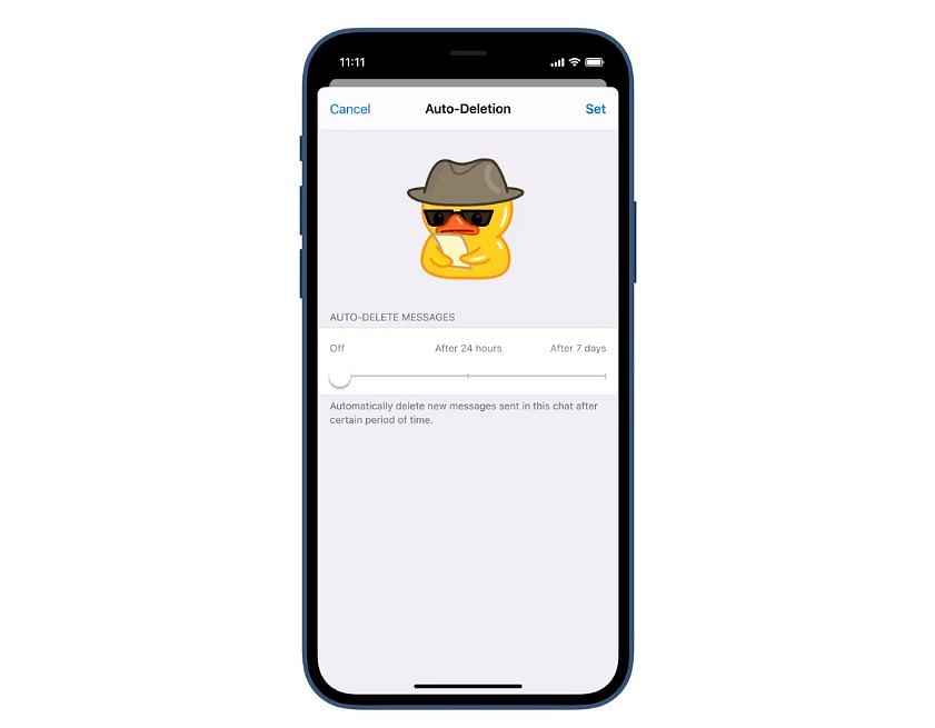 Auto-delete feature on Telegram Messenger. Credit: Telegram