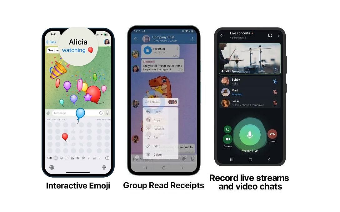 New features coming to Telegram with the new update. Credit: Telegram