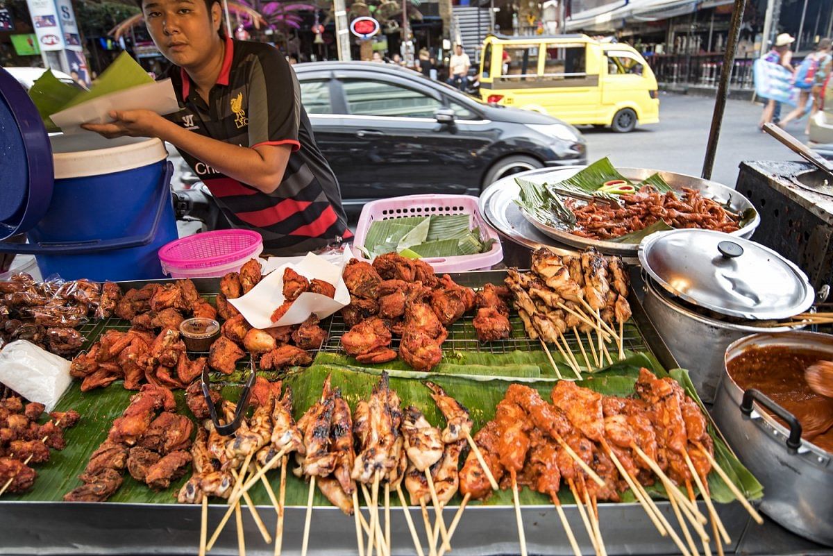 A street food stall in Patong Beach, Thailand