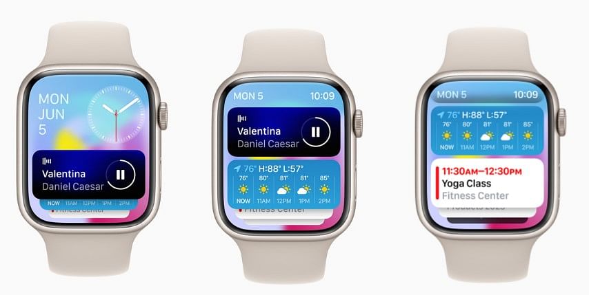 The new watchOS 10 brings Smart Stack feature. Credit: Apple