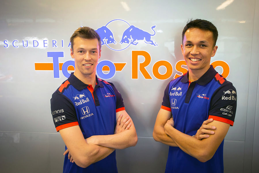 Daniil Kvyat and Alexander Albon. Picture credit: Red Bull/ Toro Rosso