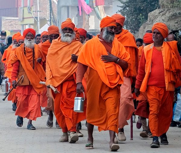 An orange river of devotion.