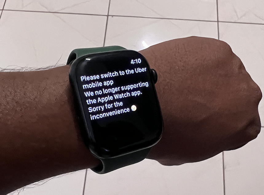 Uber app no longer works on Apple Watch. Credit: DH Photo/KVN Rohit
