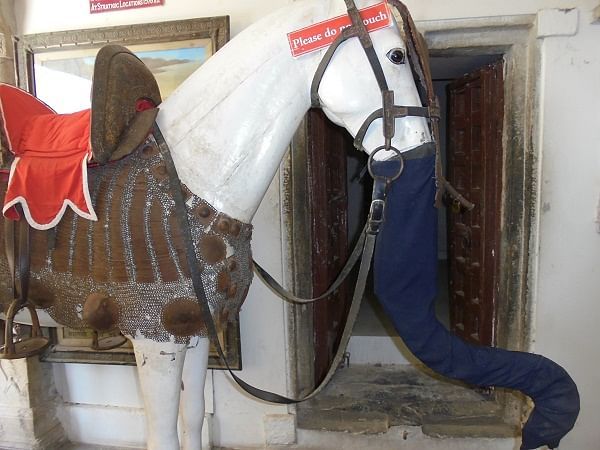 A replica of Maharana Pratap Singh’s horse Chetak is on display at the palace