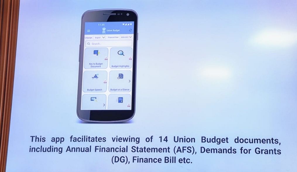 Union Budget 2021 mobile app launched. Credit: Ministry of Finance/Twitter