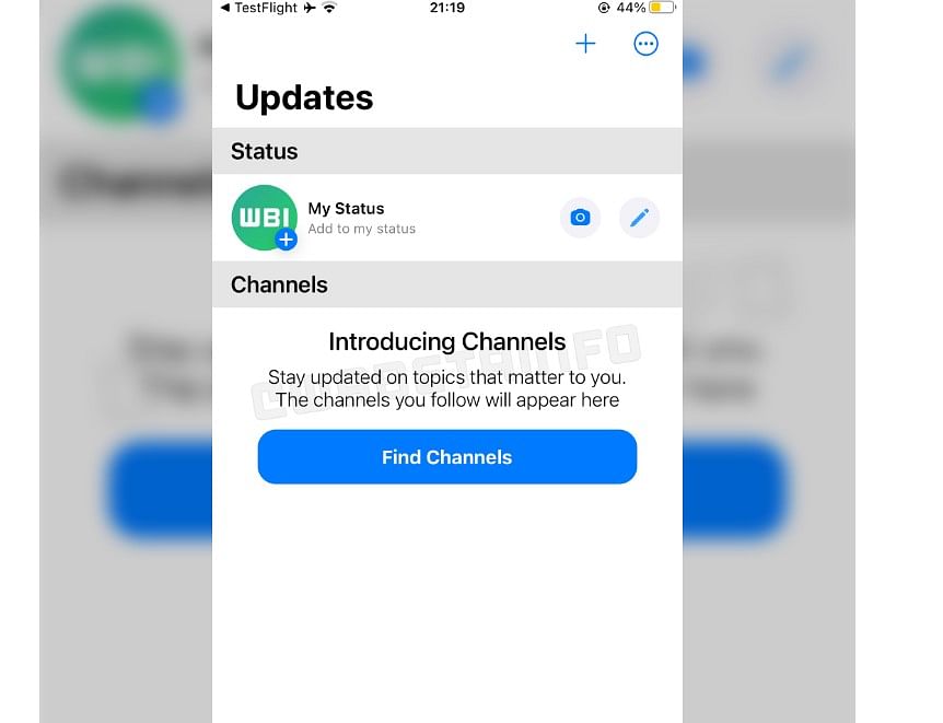 WhatsApp Channels feature seen on iOS beta version. Credit: WABeta Info