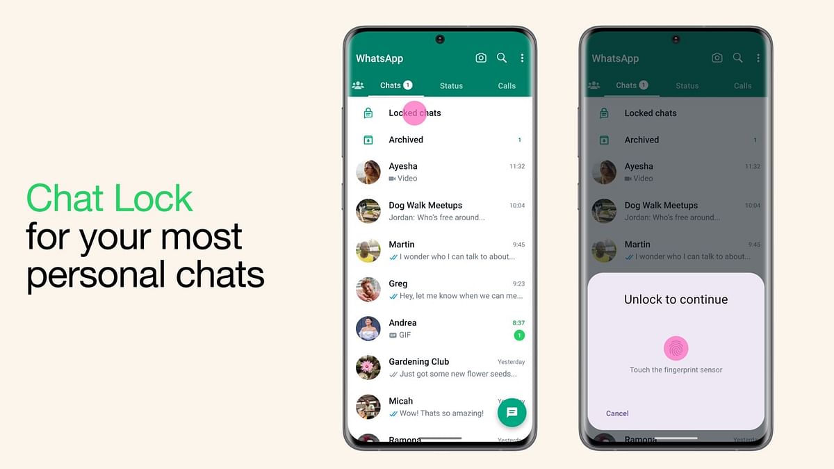 Chat Lock feature on WhatsApp. Credit: Meta