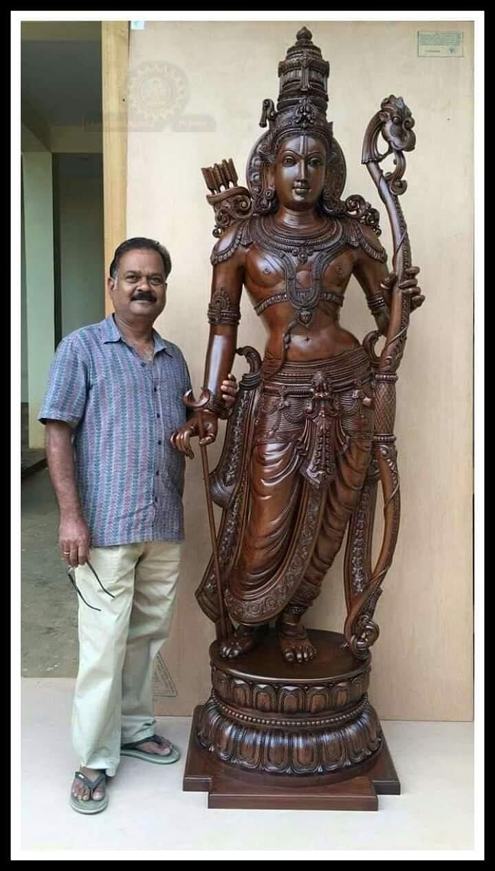 Karnataka-based sculptor M Ramamurthy who crafted the Kodanda Rama idol. Credit: Deccan Herald EXCLUSIVE