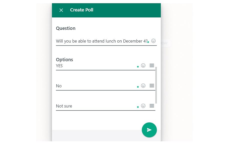 The polls feature offers 12 options on Whatsapp. Credit: DH Photo/KVN Rohit