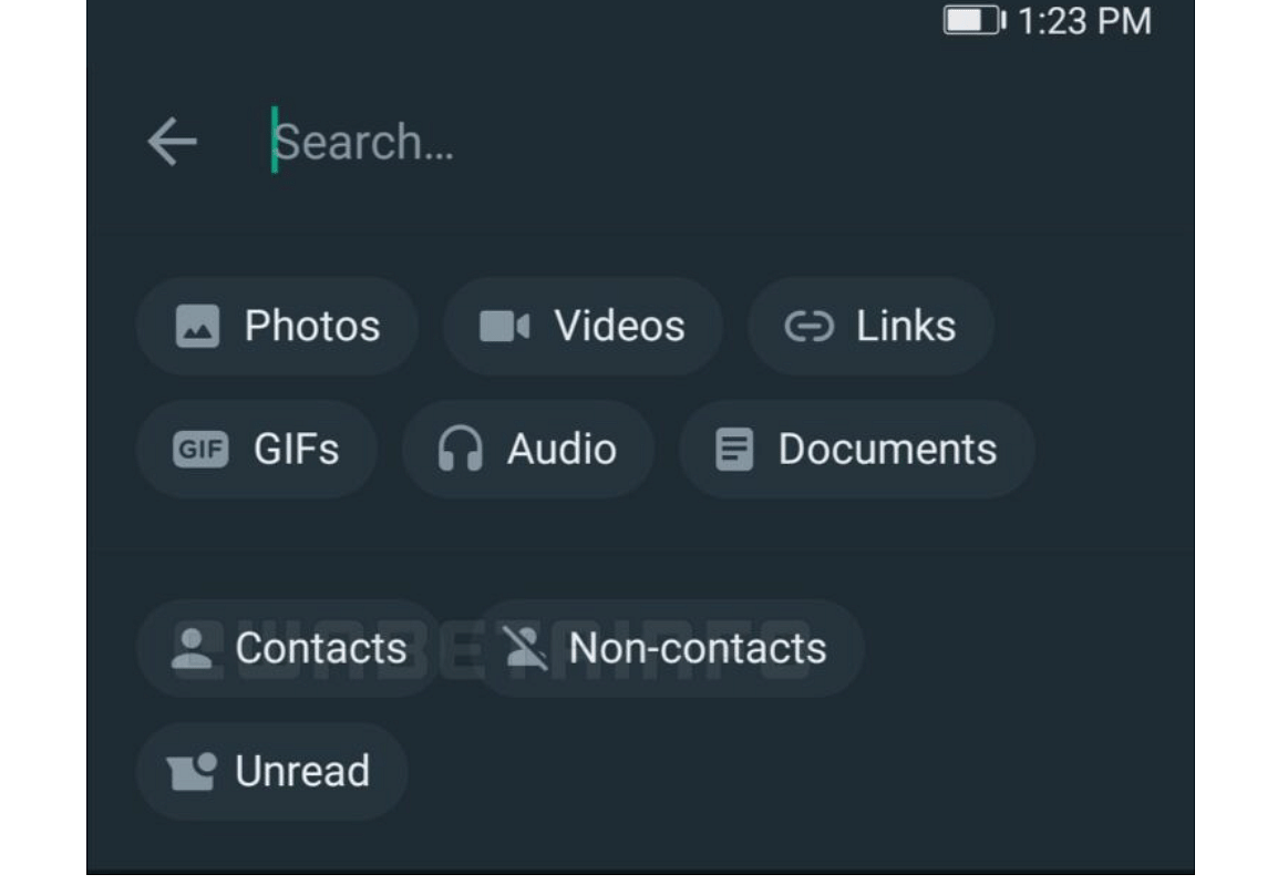 New search features are being tested on WhatsApp Business. Credit: WABetaInfo