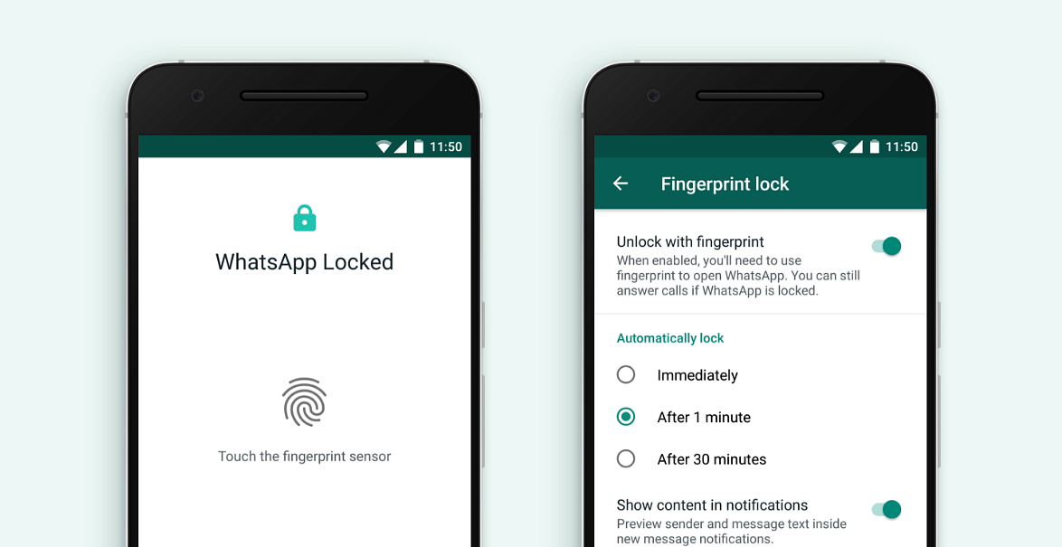 WhatsApp fingerprint lock feature for Android phone (Picture Credit: WhatsApp)