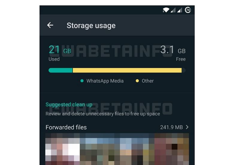 WhatsApp testing new feature to help users clear storage. Credit: WABetaInfo