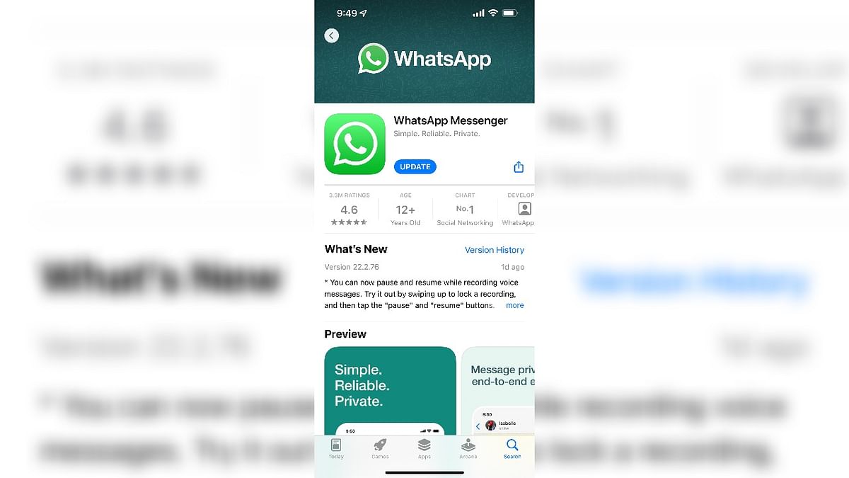 WhatsApp new update v22.2.76. Credit: DH Photo/KVN Rohit