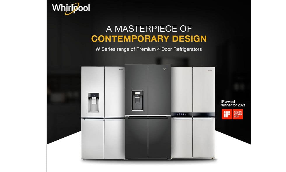 Whirlpool W-series four-door refrigerators. Credit: Whirlpool