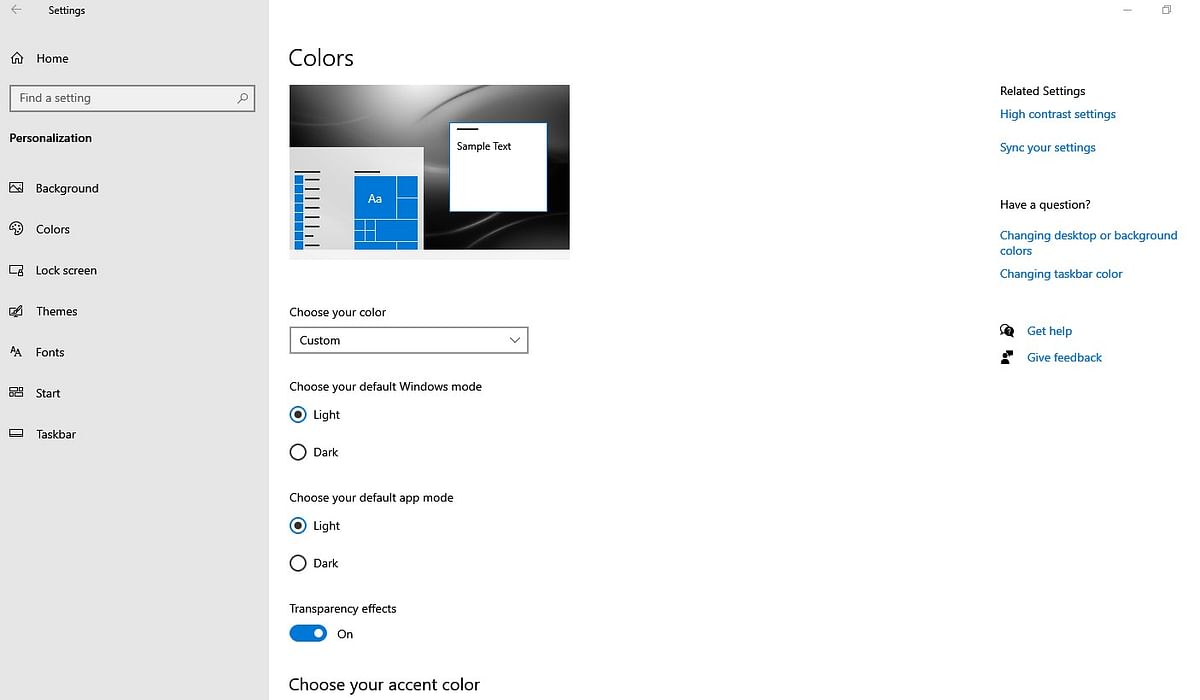 Custom mode on Windows 10 PC (DH Photo/Rohit KVN)
