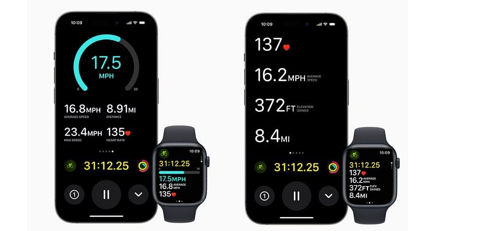 Workout Views for cycling optimised for Watch and iPhone