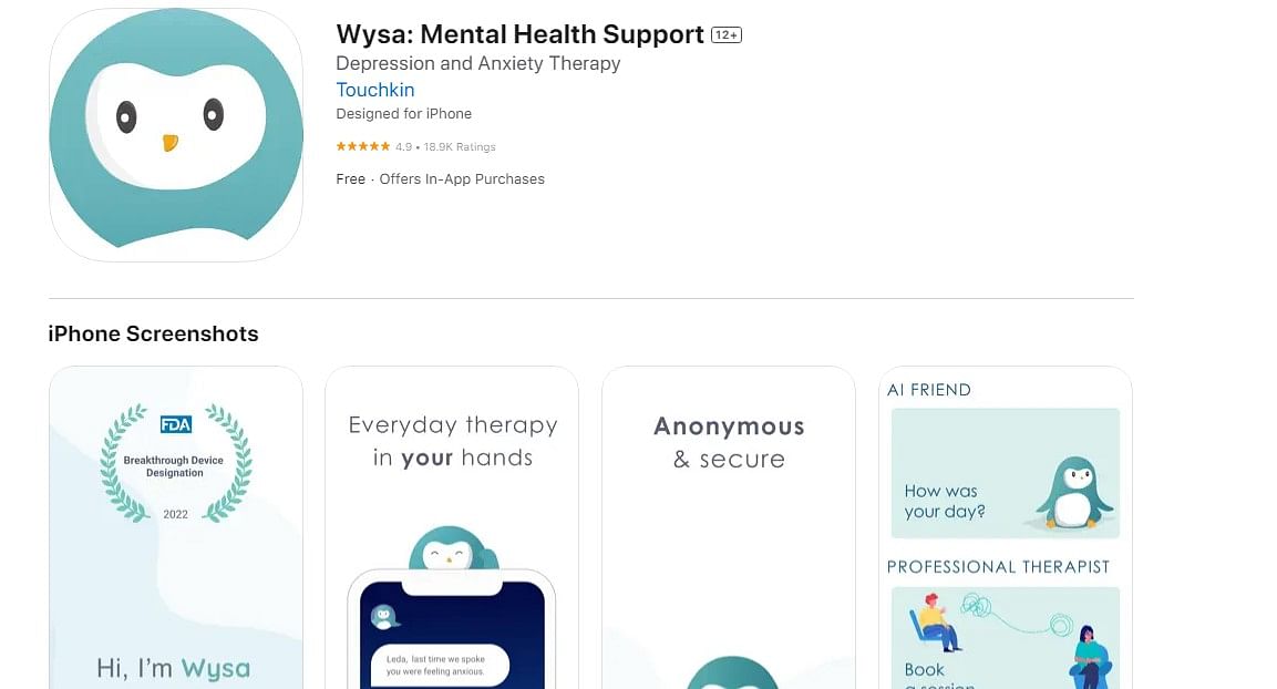 Wysa: Mental Health Support on Apple App Store