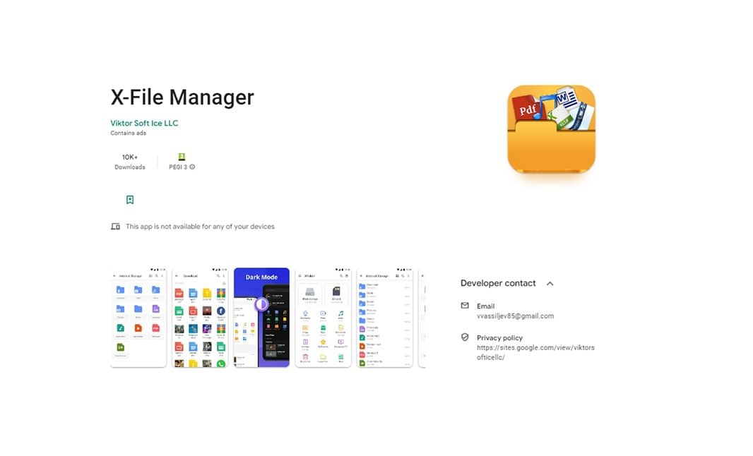 X-File Manager app on Google Play Store. Picture Credit: Bitdefender