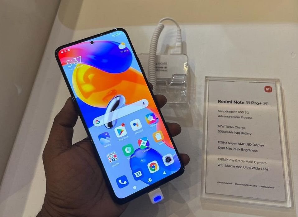 The new Redmi Note 11 Pro+ 5G. Credit: DH Photo/KVN Rohit