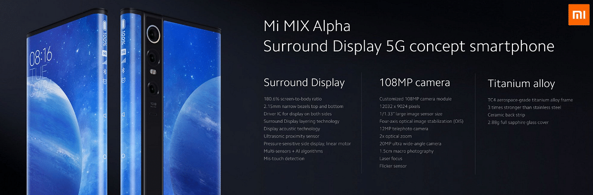 Mi Mix Alpha with Surround Display design (Picture Credit: Xiaomi/Twitter screen-shot)