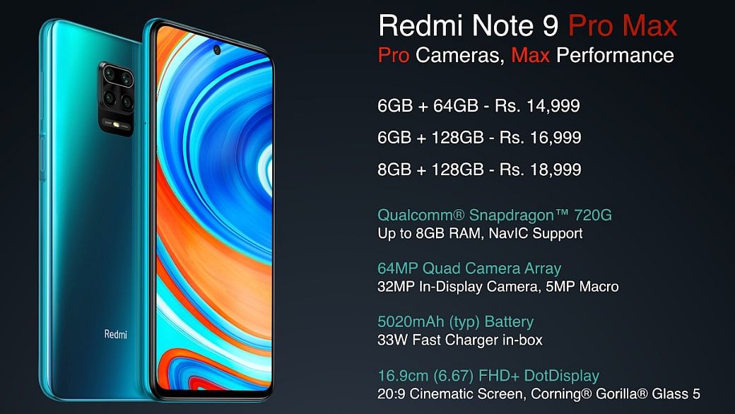 The new Redmi Note 9 Pro Max (Credit: Xiaomi India)