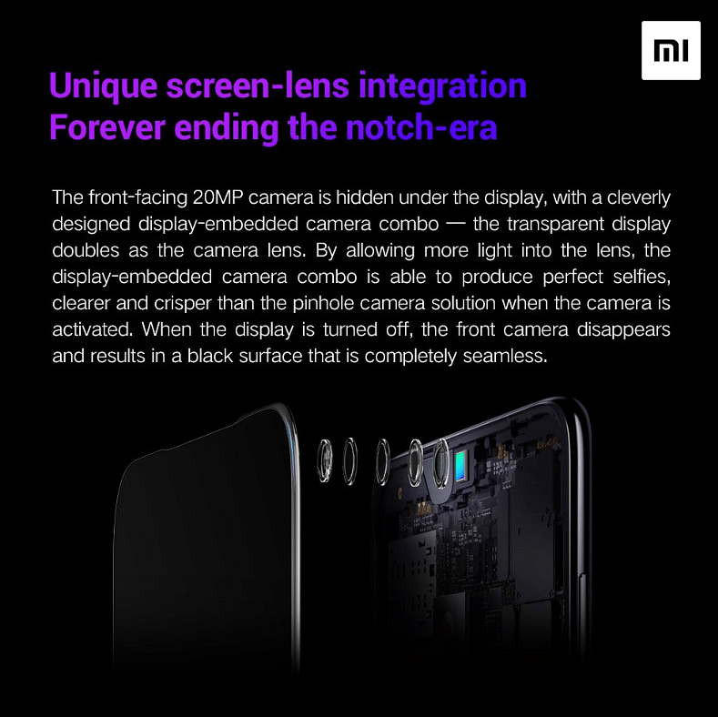New under-display camera tech; Picture credit: Wang Xiang, senior vice president Xiaomi/Twitter