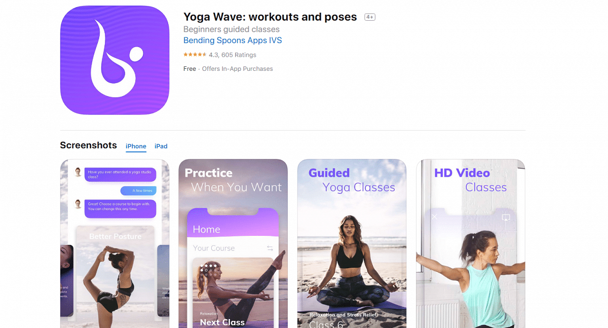 Yoga Wave on iPhone; picture credit: Apple App Store
