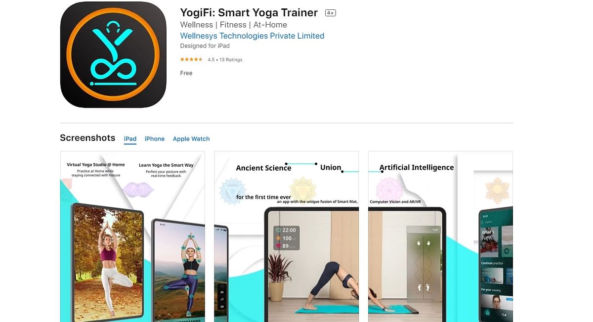 YogiFi: Smart Yoga Trainer app on Apple App Store (screen-grab)