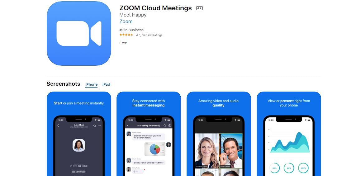 Zoom App on Apple App Store
