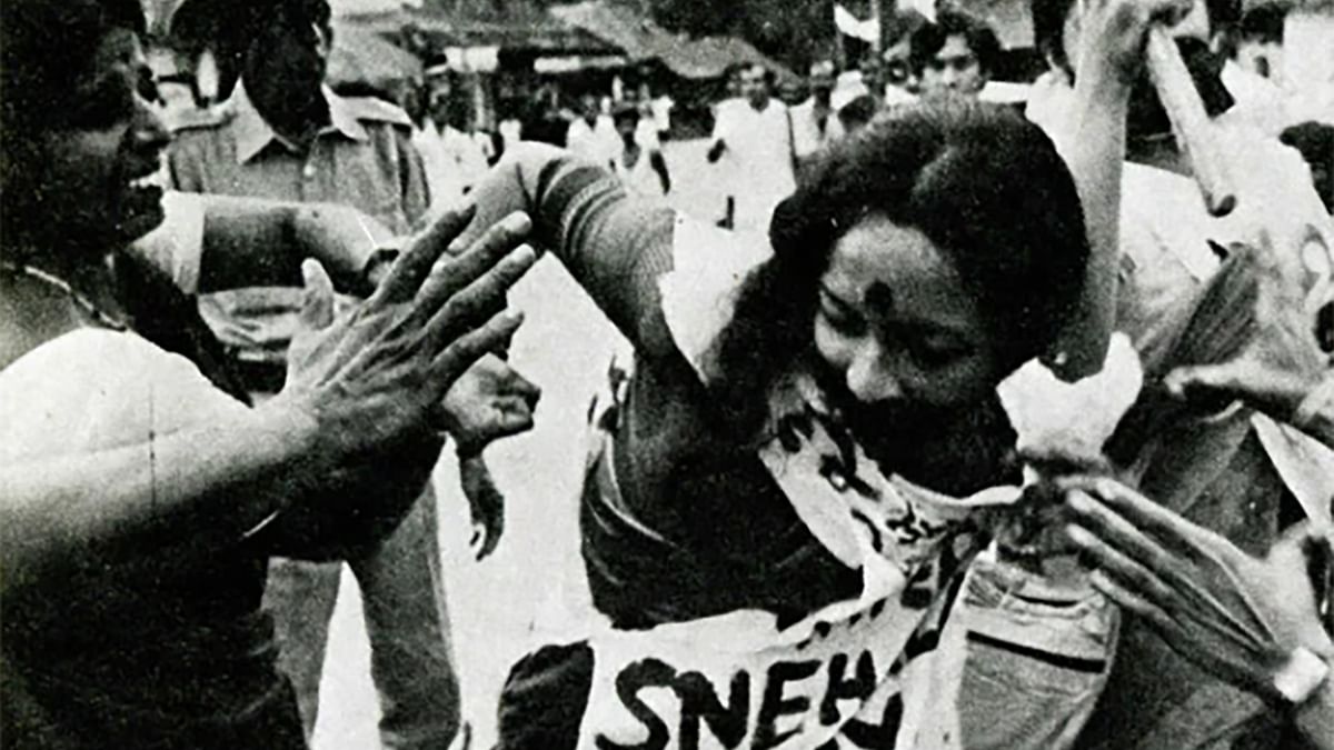 Nandana Reddy, during a protest in 1978, when Indira Gandhi stood for election from the Chikkamagaluru Lok Sabha seat. Credit: Special Arrangement