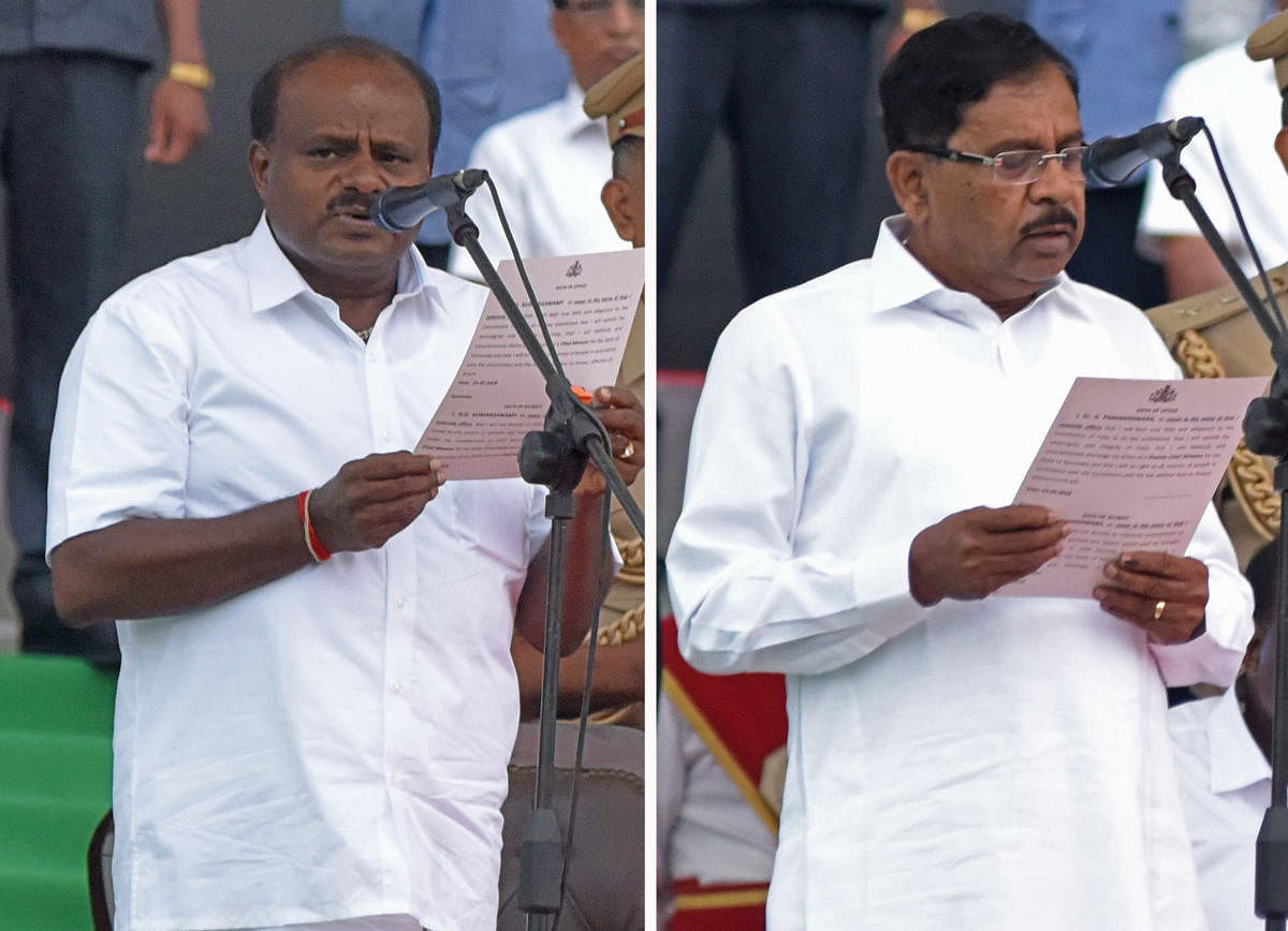 CM H D Kumaraswamy and Dy CM G Parameshwara