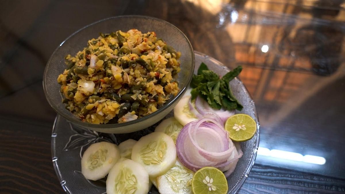 Bhaaji ka chaar, a two-part vegetarian dish. Credit: Special Arrangement