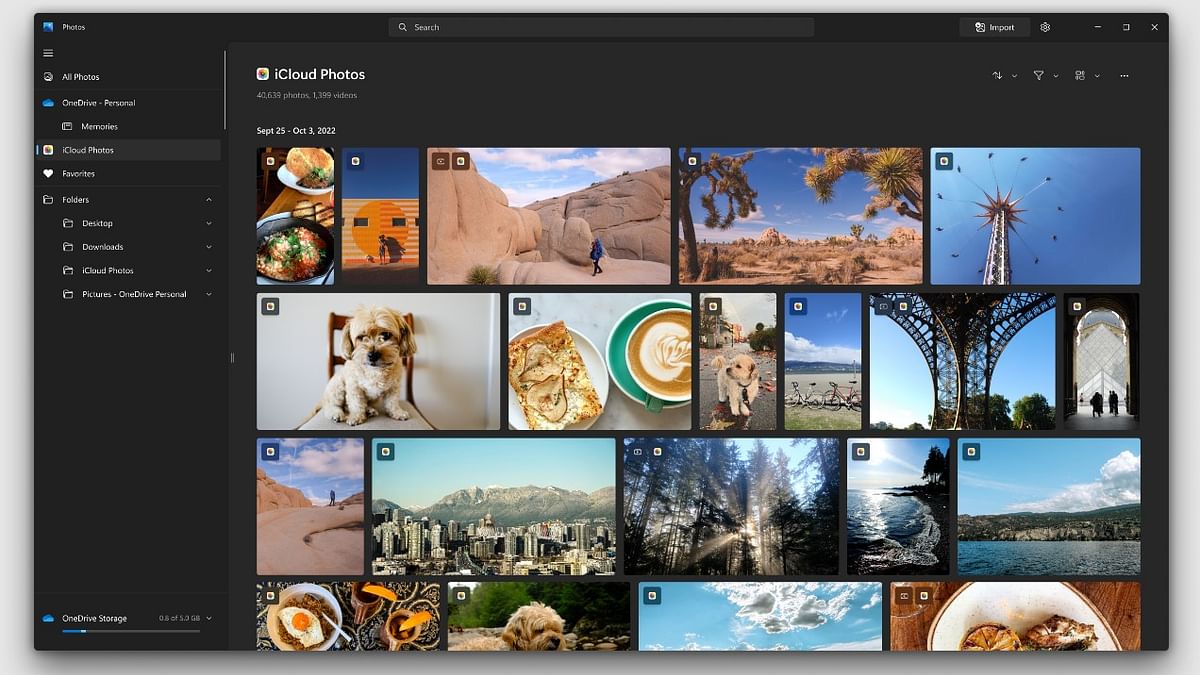 iCloud integration with Microsoft Photos app. Credit: Microsoft