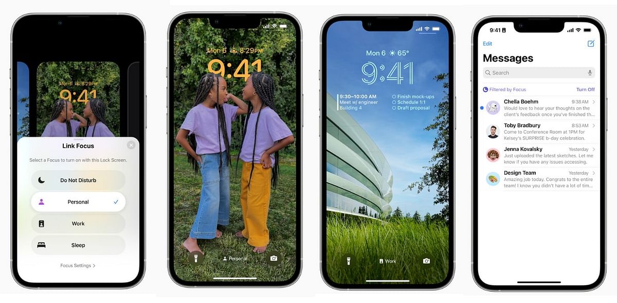 Users can now connect Focus to their Lock Screen, giving them a way to tie their Lock Screen wallpaper and widgets to a particular Focus. Credit: Apple