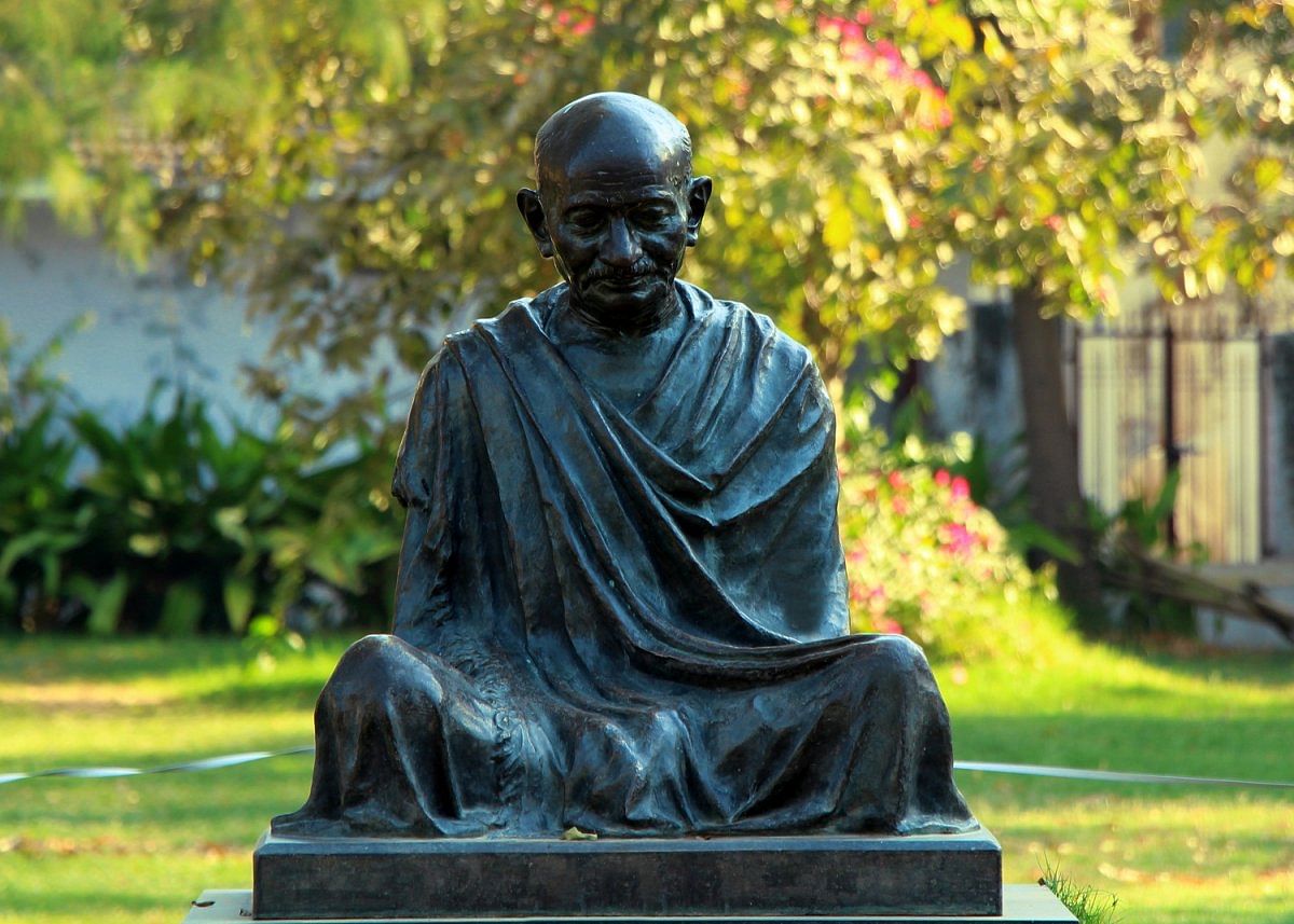 A statue of Mahatma Gandhi in Sabarmati