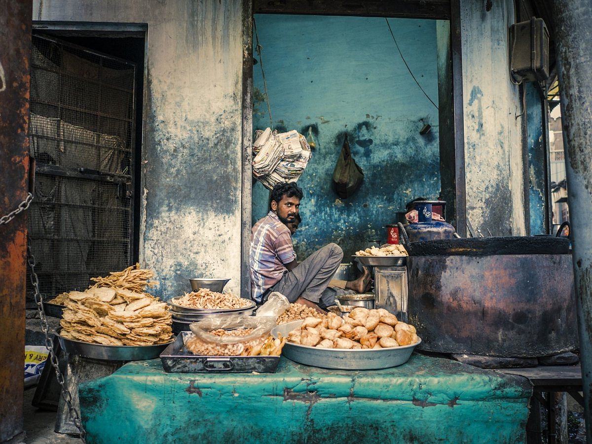 A street food stall in Bikaner
