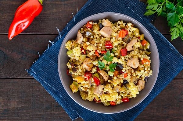 Bean Israeli couscous salad