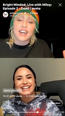 Singer Miley Cyrus has collaboratedwith fellow celebrities such as DemiLovato, on a quarantine time chatshow called Bright Minded.